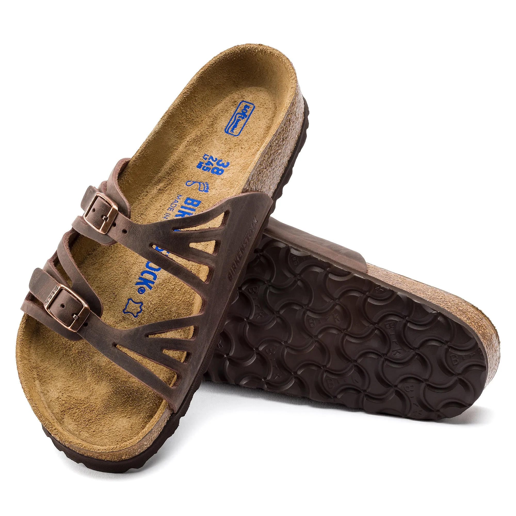 Women's Birkenstock Granada Soft Footbed Oiled Leather Color: Habana (MEDIUM/NARROW WIDTH)