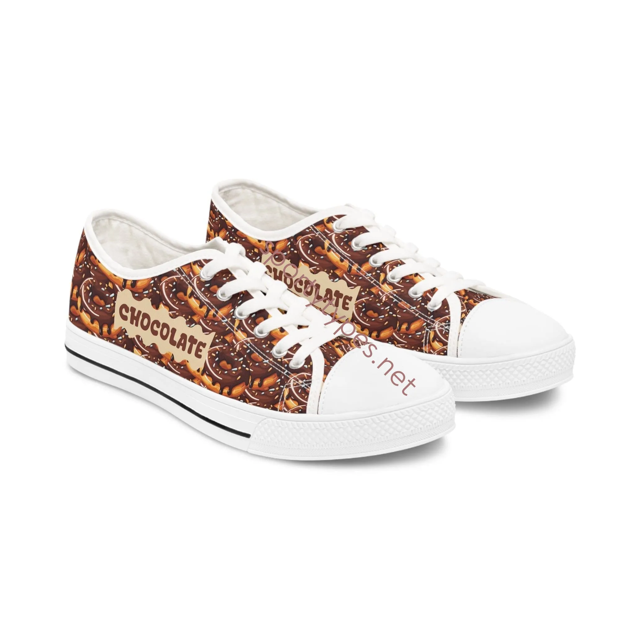 Women's Chocolate Donut Low Top Canvas Sneakers