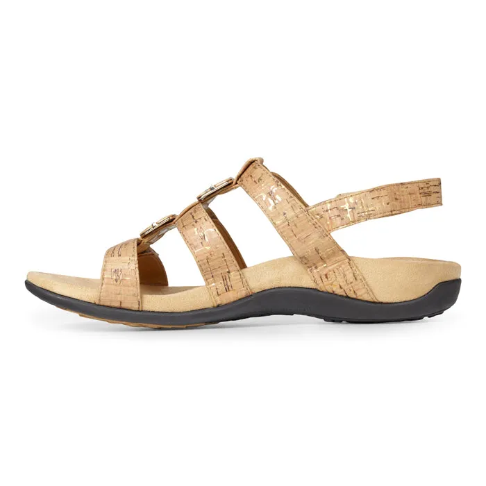 Womens Vionic Amber Adjustable Sandal Gold Cork