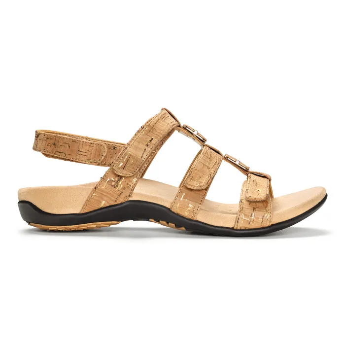 Womens Vionic Amber Adjustable Sandal Gold Cork