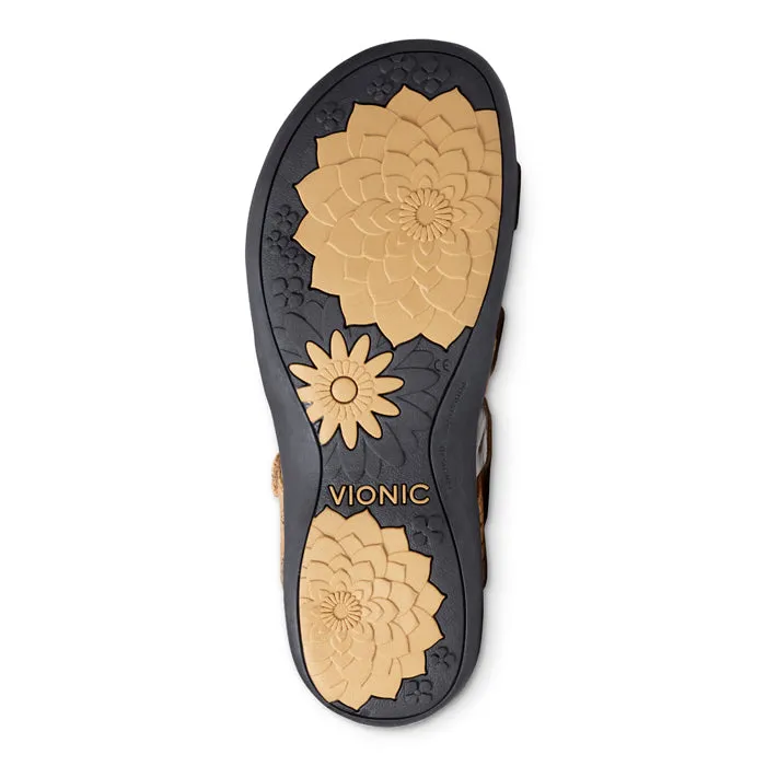 Womens Vionic Amber Adjustable Sandal Gold Cork