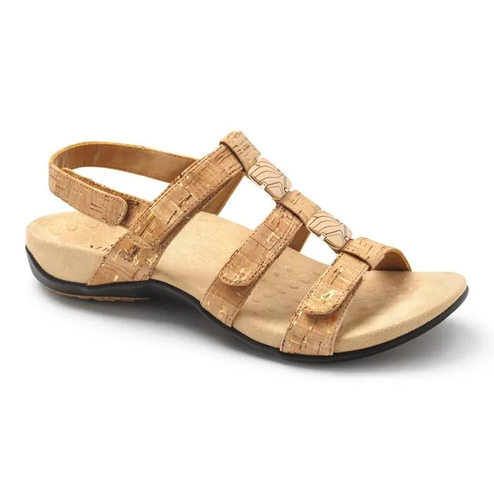 Womens Vionic Amber Adjustable Sandal Gold Cork