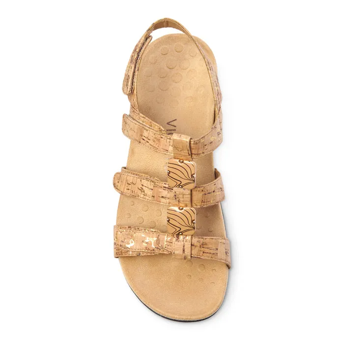 Womens Vionic Amber Adjustable Sandal Gold Cork